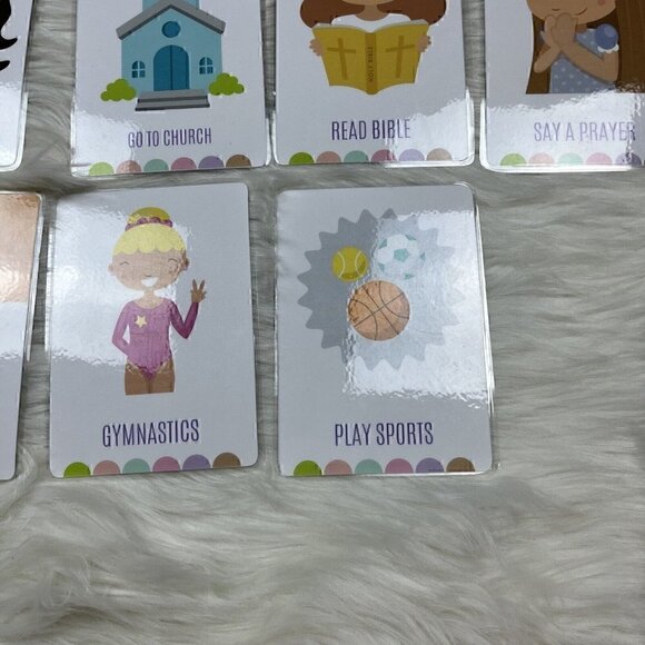 Lot of 29 Flash Cards Chores Laminated Homeschool Visual Picture Rounded Edges - Picture 7 of 8